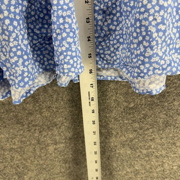Wild Fable Skirt Women L Large Blue Floral A-Line Midi Mid Rise Pull On Rayon - Picture 4 of 8